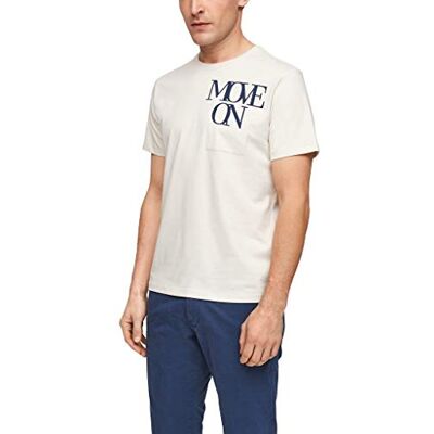 s.Oliver T-shirt för män, kräm, S s.Oliver T-shirt för män, kräm, S