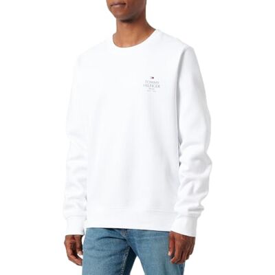 Tommy Hilfiger Herr HILFIGER STACK TRÖJA MW0MW35524, Pullover sweatshirt, vit, XXXL, Vit (vit), 3XL stor Tommy Hilfiger Herr HILFIGER STACK TRÖJA MW0MW35524, Pullover sweatshirt, vit, XXXL, Vit (vit), 3XL stor