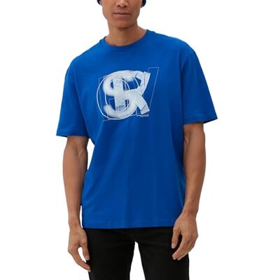 s.Oliver Kortärmad t-shirt för män, blå, S s.Oliver Kortärmad t-shirt för män, blå, S