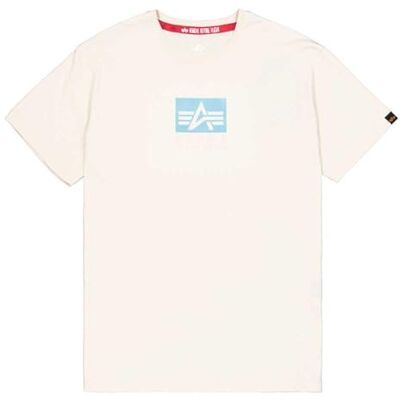 Alpha Industries Satin Logo T-Shirt för män, Vintage White, XL Alpha Industries Satin Logo T-Shirt för män, Vintage White, XL