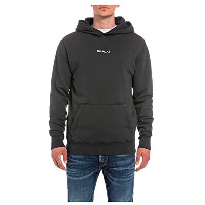 Replay M6277 huvtröja, 098 svart, S Replay M6277 huvtröja, 098 svart, S