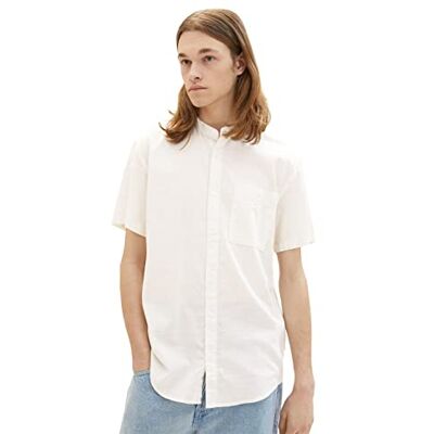 TOM TAILOR Denim Kortärmad herrskjorta med bröstficka, 12906 – ullvit, XL TOM TAILOR Denim Kortärmad herrskjorta med bröstficka, 12906 – ullvit, XL