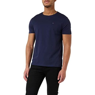 Tommy Hilfiger Kortärmad T-shirt för herr med rund hals, Marinblå, M Tommy Hilfiger Kortärmad T-shirt för herr med rund hals, Marinblå, M