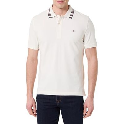 GANT Collar Tipping SS Polo, kräm, M GANT Collar Tipping SS Polo, kräm, M