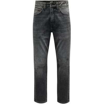 Only & Sons Onsyoke Tapered Box Tai DNM Cbo Noos jeans, Tvättad svart, 31W x 34L Only & Sons Onsyoke Tapered Box Tai DNM Cbo Noos jeans, Tvättad svart, 31W x 34L