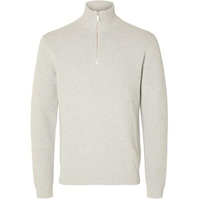 SELECTED HOMME SELETED HOMME Herr Slhdane Ls stickad struktur halv dragkedja Noos stickad tröja, Ljusgrå melange, S SELECTED HOMME SELETED HOMME Herr Slhdane Ls stickad struktur halv dragkedja Noos stickad tröja, Ljusgrå melange, S
