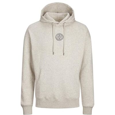 JACK & JONES Bestseller A/S JJECOSMO sweat Hood NOOS huvtröja, White Melange, S, Vit melange, S JACK & JONES Bestseller A/S JJECOSMO sweat Hood NOOS huvtröja, White Melange, S, Vit melange, S