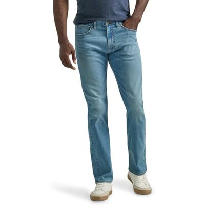 Lee Men's Extreme Motion Slim Straight Jean, Jaire-Destruction Features, 32W x 34L Lee Men's Extreme Motion Slim Straight Jean, Jaire-Destruction Features, 32W x 34L