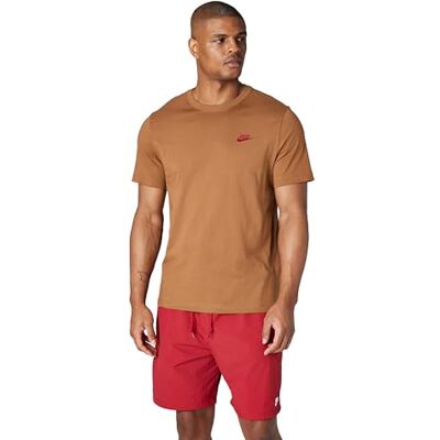 NIKE Herr-T-shirt M NSW CLUB TEE, bomull, klassisk passform, Ale Brown, S NIKE Herr-T-shirt M NSW CLUB TEE, bomull, klassisk passform, Ale Brown, S