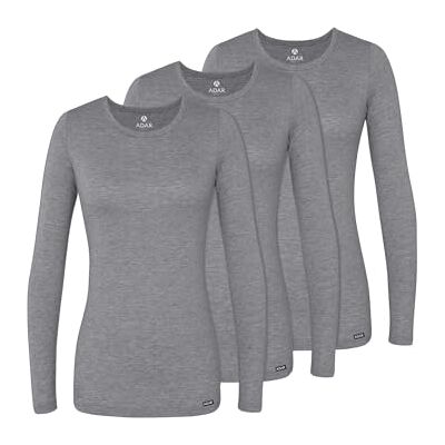 ADAR Medical Uniforms Adar Underscrubs för kvinnor 3-pack – långärmad underskrubbning komfort t-shirt – 2903 – mörk marl grå – 2 X ADAR Medical Uniforms Adar Underscrubs för kvinnor 3-pack – långärmad underskrubbning komfort t-shirt – 2903 – mörk marl grå – 2 X