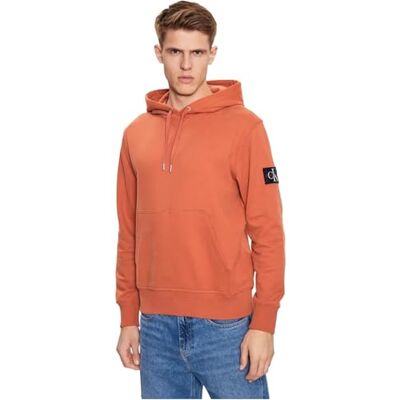 Calvin Jeans herr Pullover huvtröja Badge Hoodie J30j323430, Brun (Aragon), XL Calvin Jeans herr Pullover huvtröja Badge Hoodie J30j323430, Brun (Aragon), XL