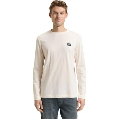 TOM TAILOR Långärmad T-shirt för män, 10348 – Gardenia vit, S TOM TAILOR Långärmad T-shirt för män, 10348 – Gardenia vit, S