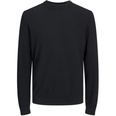 JACK & JONES JORLAFAYETTE stickad crew neck, svart, S JACK & JONES JORLAFAYETTE stickad crew neck, svart, S