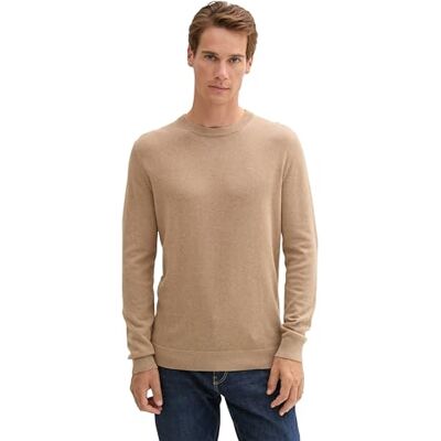 TOM TAILOR Tröja för män, 31089 – Hazel Brown Melange, S TOM TAILOR Tröja för män, 31089 – Hazel Brown Melange, S