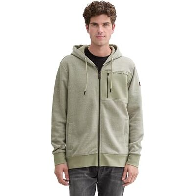 TOM TAILOR Sweatshirt för män, 36807 – gräs grön remsa, M TOM TAILOR Sweatshirt för män, 36807 – gräs grön remsa, M