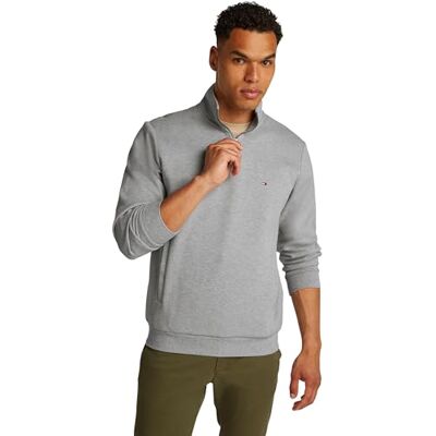 Tommy Hilfiger herr ESSENTIAL INTECHNO 1/4 ZIP MW0MW36510 halv dragkedja tröja, grå, XS, Grå (ljusgrå ljung), XS Tommy Hilfiger herr ESSENTIAL INTECHNO 1/4 ZIP MW0MW36510 halv dragkedja tröja, grå, XS, Grå (ljusgrå ljung), XS
