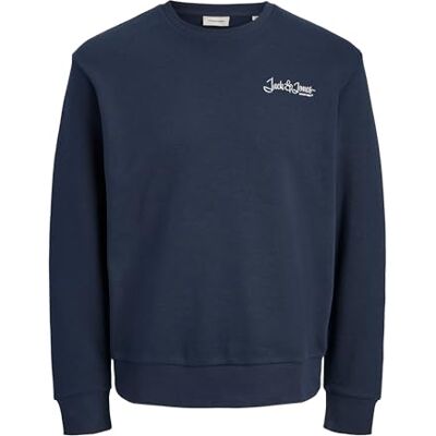JACK & JONES Jjyuki Back Sweat Crew Neck Pls – Plus Size, Sky Captain, 5XL JACK & JONES Jjyuki Back Sweat Crew Neck Pls – Plus Size, Sky Captain, 5XL