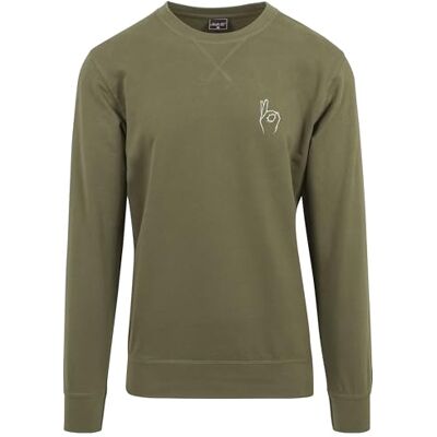 Tee herr sweatshirt Easy Sign crewneck olive XS, OLIV, XS Tee herr sweatshirt Easy Sign crewneck olive XS, OLIV, XS