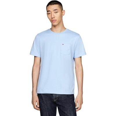 Tommy Hilfiger herr Essential solid ficka T-tröja MW0MW37283 S/S t-shirt, blå, 3XL, Blå (kärl blå), 3XL Tommy Hilfiger herr Essential solid ficka T-tröja MW0MW37283 S/S t-shirt, blå, 3XL, Blå (kärl blå), 3XL