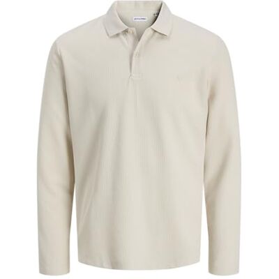 JACK & JONES Jjeaustin Polo Ls Noos, Moonbeam, M JACK & JONES Jjeaustin Polo Ls Noos, Moonbeam, M