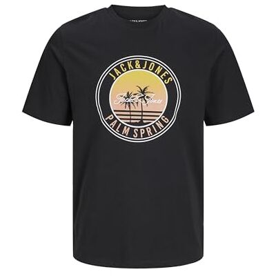 JACK & JONES Jjpalm Tee Ss Crew Neck, svart, S JACK & JONES Jjpalm Tee Ss Crew Neck, svart, S