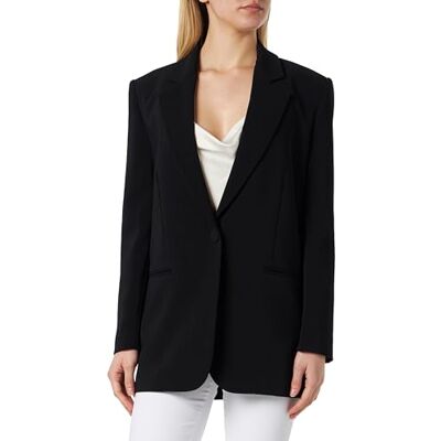 Pinko Dam överdriven crêpe stretch jacka med täckt knapp blazer, Z99_svart limousin, 36, Z99_svart limousin, 30 Pinko Dam överdriven crêpe stretch jacka med täckt knapp blazer, Z99_svart limousin, 36, Z99_svart limousin, 30