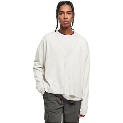 Urban Classics Herr Eco Mix Boxy Cardigan Sweater, Ljusgrå, L, Ljusgrå, L Urban Classics Herr Eco Mix Boxy Cardigan Sweater, Ljusgrå, L, Ljusgrå, L
