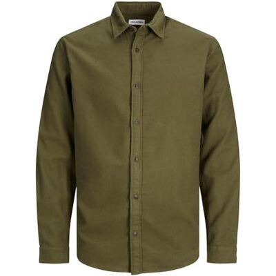 JACK&JONES PLUS Herr Jjplain Fall Solid Shirt Ls Pls skjorta, Forest Night, 6XL JACK&JONES PLUS Herr Jjplain Fall Solid Shirt Ls Pls skjorta, Forest Night, 6XL