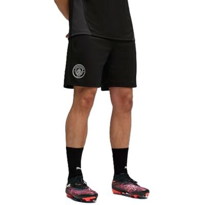 PUMA Manchester City FC Herr Träningsshorts med Ficka 25/26, Svart (Black x Silver), M PUMA Manchester City FC Herr Träningsshorts med Ficka 25/26, Svart (Black x Silver), M