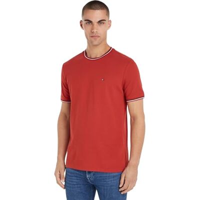 Tommy Hilfiger herr RWB tippad krage T-shirt S/S t-shirt, mörk magma, XS, Mörk magma, XS Tommy Hilfiger herr RWB tippad krage T-shirt S/S t-shirt, mörk magma, XS, Mörk magma, XS