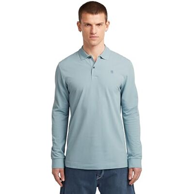 G-STAR 8719965012981 Dunda Slim Polo ls, Blå (Ash Blue D27683-5864-5304), XXL G-STAR 8719965012981 Dunda Slim Polo ls, Blå (Ash Blue D27683-5864-5304), XXL