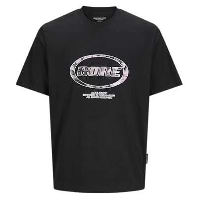 JACK & JONES herr Jcolido AOP Front Print Tee Ss Crew Neck, svart, M JACK & JONES herr Jcolido AOP Front Print Tee Ss Crew Neck, svart, M