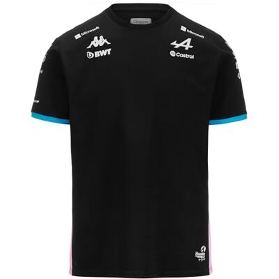 Kappa Adiry BWT Alpine F1 Team 2024 T-shirt för herr, Svart, blå, rosa, S Kappa Adiry BWT Alpine F1 Team 2024 T-shirt för herr, Svart, blå, rosa, S
