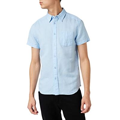 Wrangler Vardaglig skjorta för män, Blå (Cerulean Blue Xvt), S Wrangler Vardaglig skjorta för män, Blå (Cerulean Blue Xvt), S