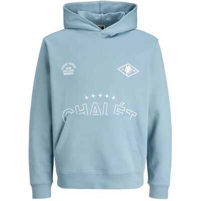 JACK & JONES Jcocrest Print Sweat Hood, Blå skugga, XXL JACK & JONES Jcocrest Print Sweat Hood, Blå skugga, XXL