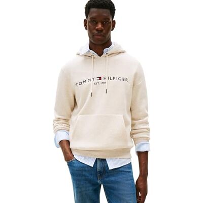 Tommy Hilfiger TOMMY LOGO HOODY MW0MW11599 pullover huvtröja, brun (ljung havremjölk), S, Brun (ljungad havremjölk), S Tommy Hilfiger TOMMY LOGO HOODY MW0MW11599 pullover huvtröja, brun (ljung havremjölk), S, Brun (ljungad havremjölk), S