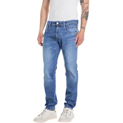 Replay Slim fit Jeans Anbass Eco Plus, 009 medium blå, 36W x 32L Replay Slim fit Jeans Anbass Eco Plus, 009 medium blå, 36W x 32L