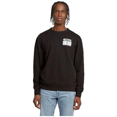 G-STAR RAW Herr Substance Back Storlek Relaxed R Sw Sweatshirt, Svart (Dk Black D26278-d257-6484), XXL G-STAR RAW Herr Substance Back Storlek Relaxed R Sw Sweatshirt, Svart (Dk Black D26278-d257-6484), XXL