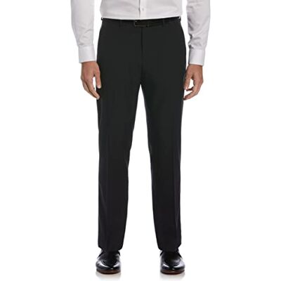 Perry Ellis Portfolio Performance-byxor, finbyxor, modern passform, strykfria, platt framsida, med stretch (midjestorlek 30–42), Svart ruta, 36W / 34L Perry Ellis Portfolio Performance-byxor, finbyxor, modern passform, strykfria, platt framsida, med stretch (midjestorlek 30–42), Svart ruta, 36W / 34L