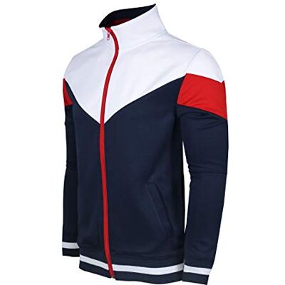 SCREENSHOT -TRACK JACKA Urban Hip Hop Premium Track Jacka Slim Fit Sidotejp Sportkläder Urbanwear Streetwear Topp, F11956-marinblå, L SCREENSHOT -TRACK JACKA Urban Hip Hop Premium Track Jacka Slim Fit Sidotejp Sportkläder Urbanwear Streetwear Topp, F11956-marinblå, L