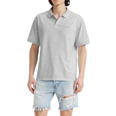 Levi's Authentic Polo Mid Tone Grey Heather, Mellanton grå värme, L Levi's Authentic Polo Mid Tone Grey Heather, Mellanton grå värme, L