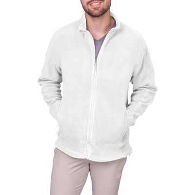 HRM Fleecejacka för män med full dragkedja I Premium fleecejacka herr av mikropolyfleece I funktionell jacka för män I arbetskläder I högkvalitativa och hållbara herrkläder, Vit, L HRM Fleecejacka för män med full dragkedja I Premium fleecejacka herr av mikropolyfleece I funktionell jacka för män I arbetskläder I högkvalitativa och hållbara herrkläder, Vit, L