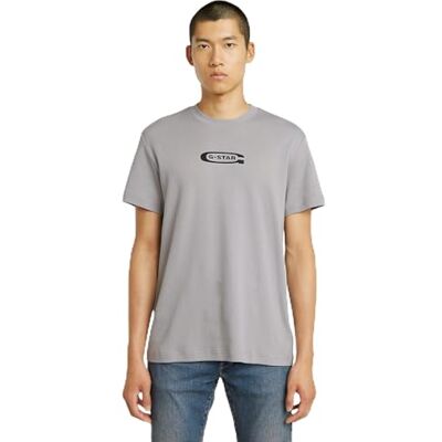 G-STAR Herr Old Skool Logo R T T-shirt, Grå (grå legering D25967-c812-g276), L G-STAR Herr Old Skool Logo R T T-shirt, Grå (grå legering D25967-c812-g276), L