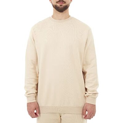 M17 Återvunnen sweatshirt för män vardaglig långärmad topp klassisk pullover enkel jumper tröja med rund hals, STEN, M M17 Återvunnen sweatshirt för män vardaglig långärmad topp klassisk pullover enkel jumper tröja med rund hals, STEN, M