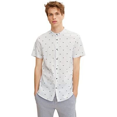 TOM TAILOR Denim Herr Kortärmad skjorta med tryck 1031073, 29742 White Black Sunglasses Print, L TOM TAILOR Denim Herr Kortärmad skjorta med tryck 1031073, 29742 White Black Sunglasses Print, L
