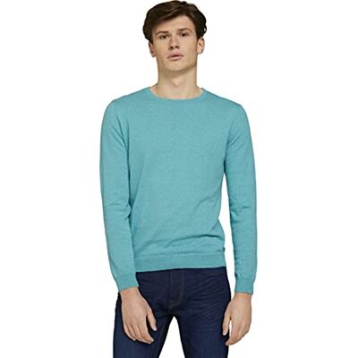 TOM TAILOR Herr Basic tröja 1024660, 26179 Dusty Aqua, XXL TOM TAILOR Herr Basic tröja 1024660, 26179 Dusty Aqua, XXL