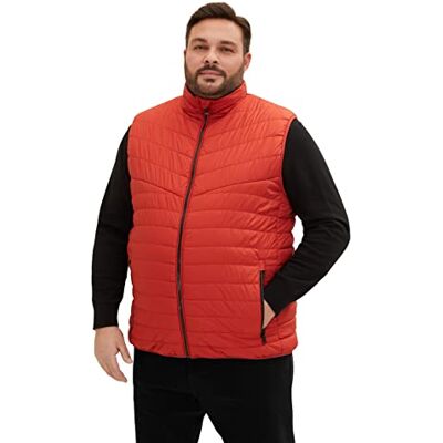 TOM TAILOR Herr Plussize väst 1035818, 13722 Rooibos Orange, 3XL Große Größen TOM TAILOR Herr Plussize väst 1035818, 13722 Rooibos Orange, 3XL Große Größen
