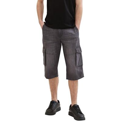 TOM TAILOR Bermudajeans shorts för män, 10220 – Used dark sten grå denim, 28 TOM TAILOR Bermudajeans shorts för män, 10220 – Used dark sten grå denim, 28