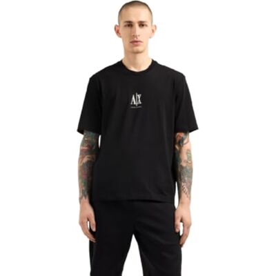 Giorgio Armani Icon Project, broderad logotyp T-shirt, Svart, XL Giorgio Armani Icon Project, broderad logotyp T-shirt, Svart, XL