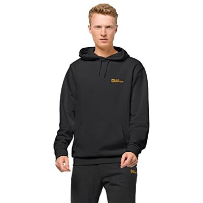 Jack Wolfskin Essential huvtröja för män, svart, S Jack Wolfskin Essential huvtröja för män, svart, S